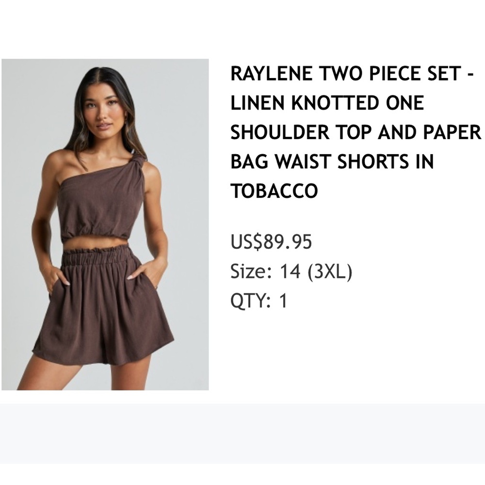 Brown Two-Piece Linen Set